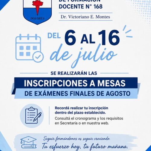 INSCRIPCIÓN A MESAS DE FINALES EN AGOSTO